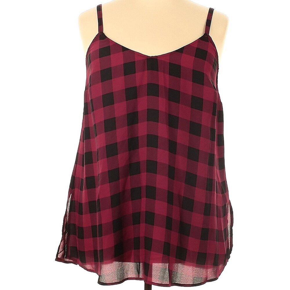 Torrid Black Red Buffalo Check Sleevless Blouse Camisole 2X